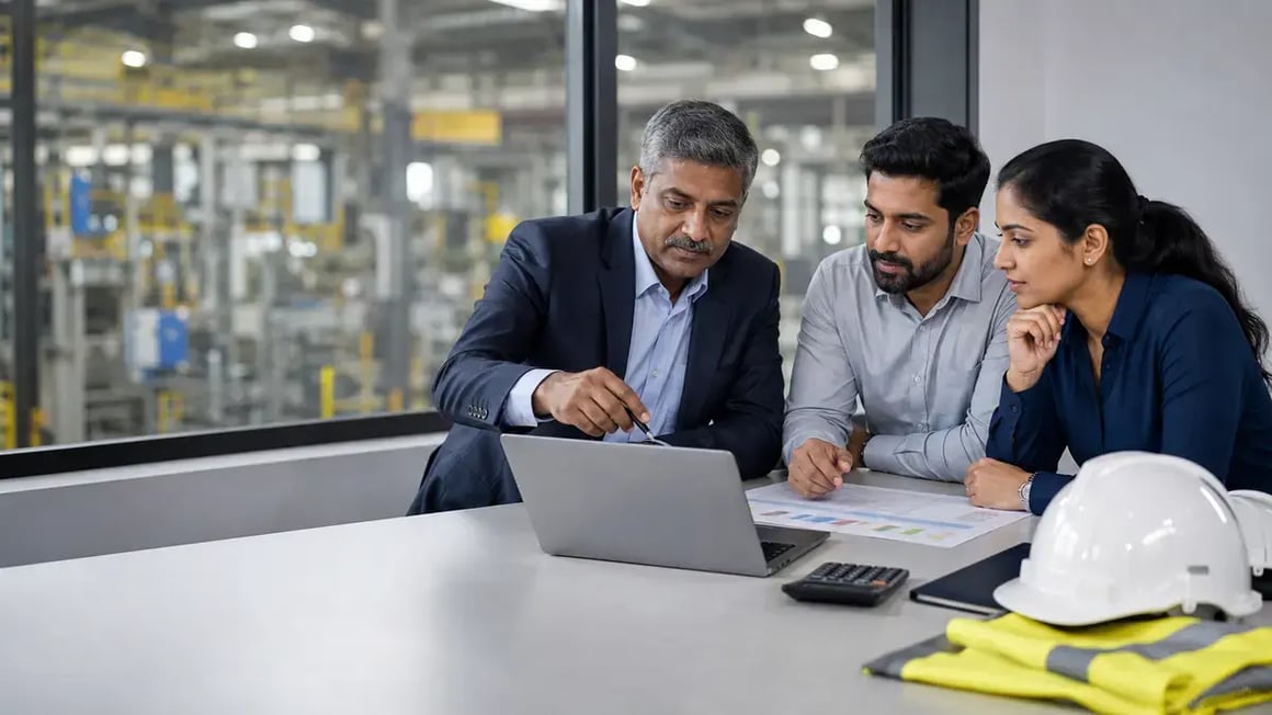 Commercial, procurement and operations leaders comparing the total cost of industrial staffing in India